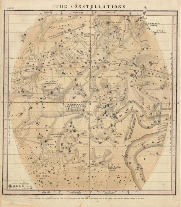 Bright Teeth and The Great Bear, 1856 Celestial Map, by Julia Arriola