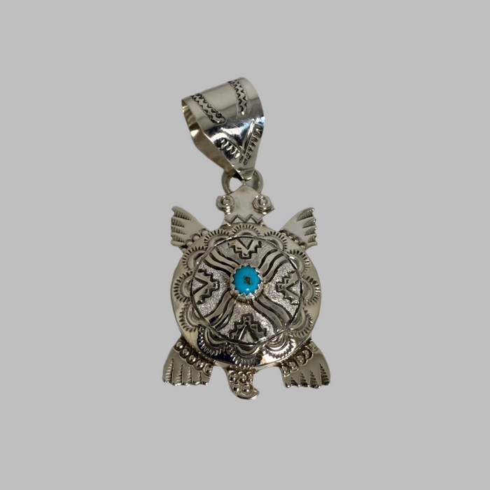 Sterling Silver Turtle Pendant, by Alonzo Mariano