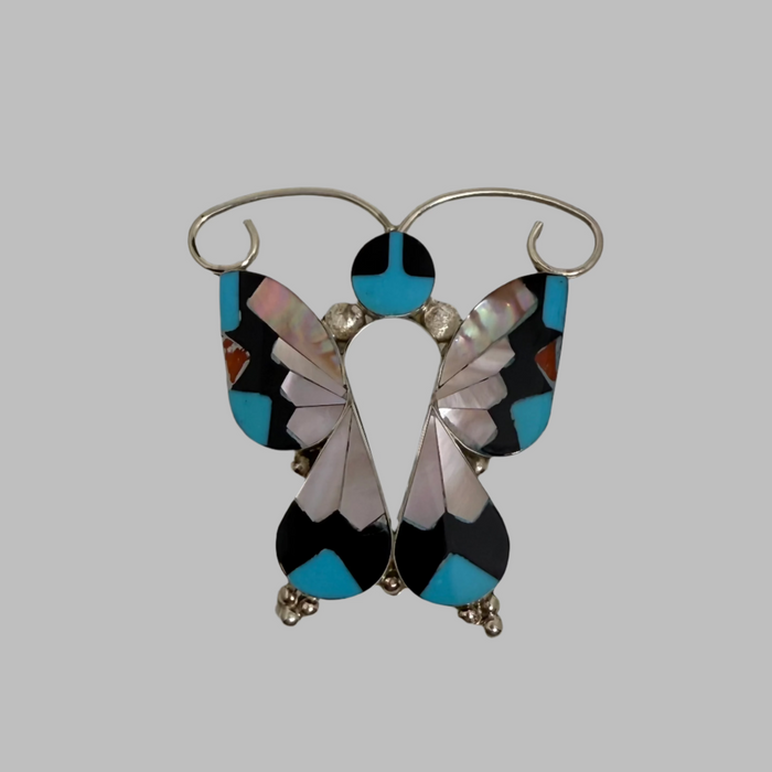 Zuni Inlay Butterfly Brooch or Pendant, by Allison Dishta
