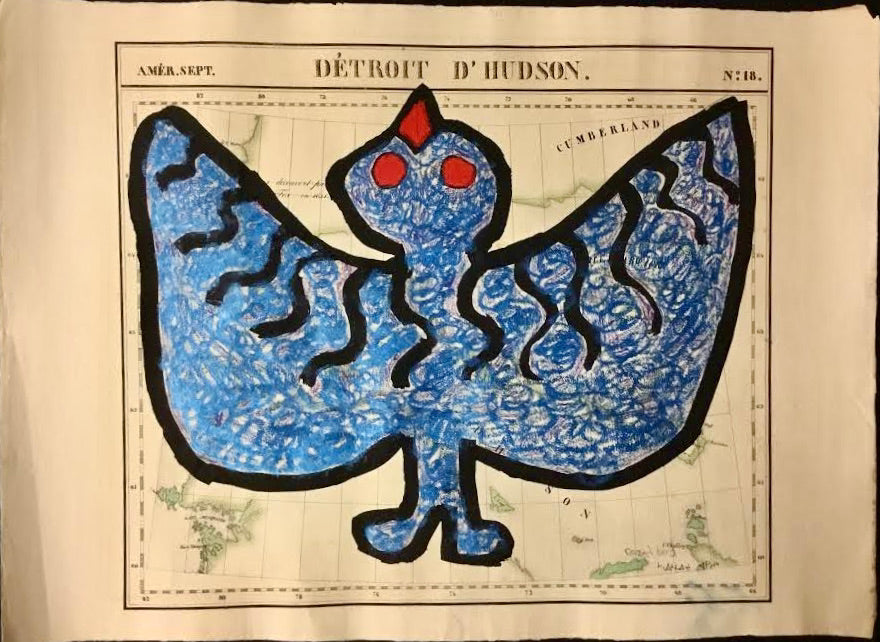 Dazed Bird,  1827 Hudson Strait Map, by Saimaiya Akesuk