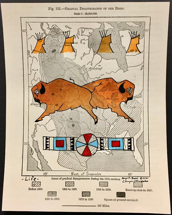 Life, 1885 Gradual Disappearance of the Bison, by George Curtis Levi, Southern Cheyenne, Arapaho