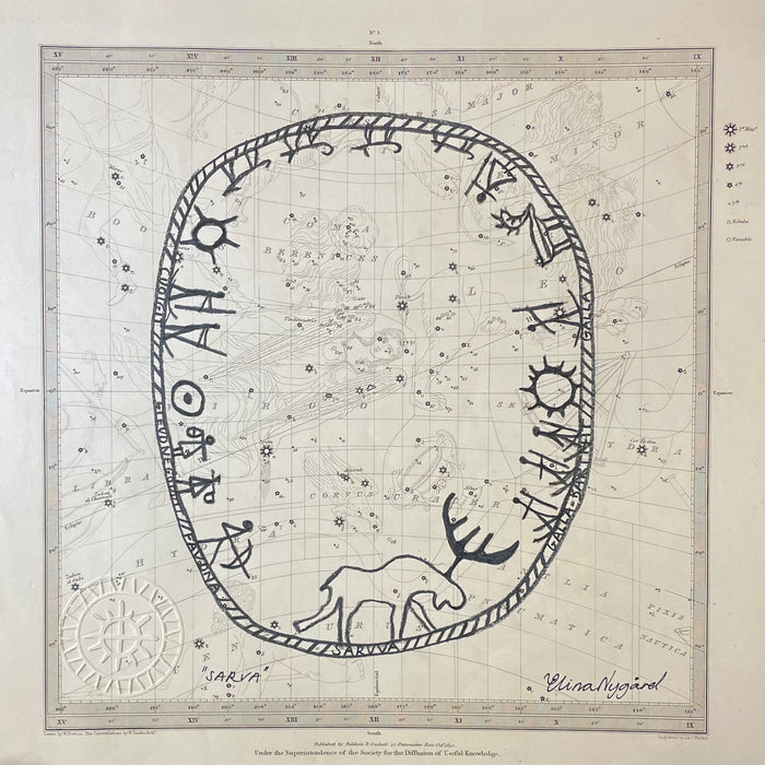 SÁRVA (Moose), 1844 Celestial Map, by Elina Nygard