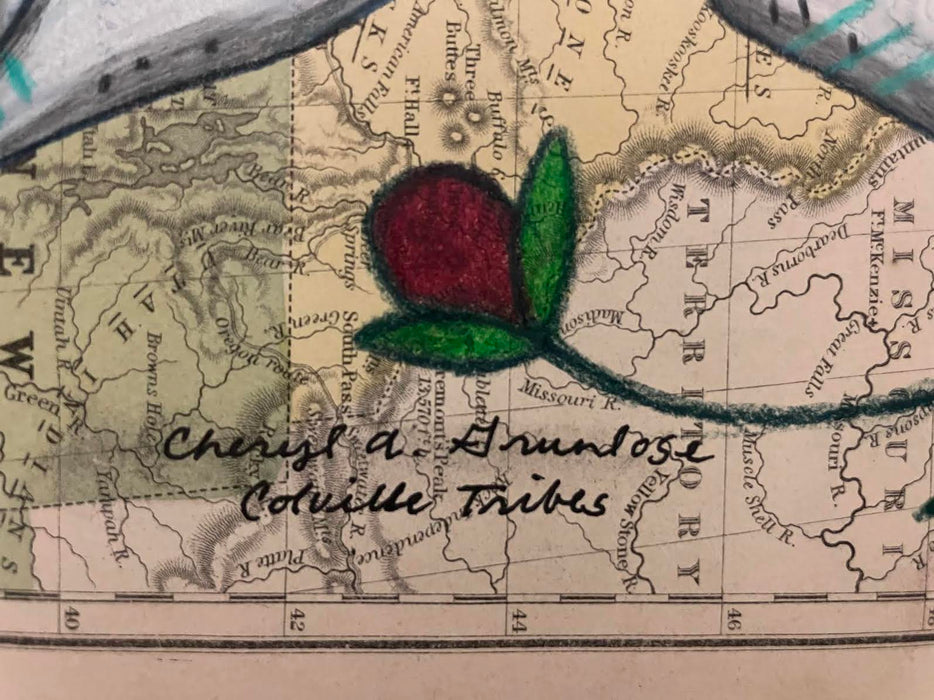 Honoring A Warrior Horse, 1846 Map, by Cheryl Grunlose