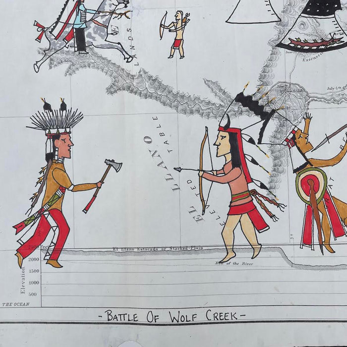 Battle of Wolf Creek, 1852 Map, by George Curtis Levi