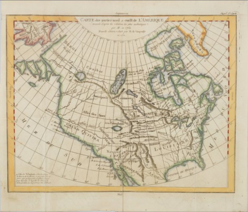 Medicine Lodges, 1772 North America Map, by Terrance Guardipee, Blackfeet