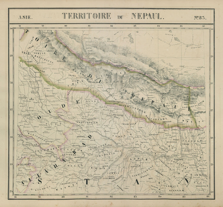 Lakhey, (Cultural Dance,) 1827 Nepal Map, by Chandra Tamrakar