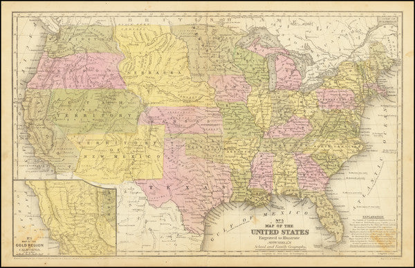 Cadillacs, Take Us To the Califonia Spa, 1852 No. 5 Map of the United States, by Dolores Purdy, Caddo Nation Winnebago