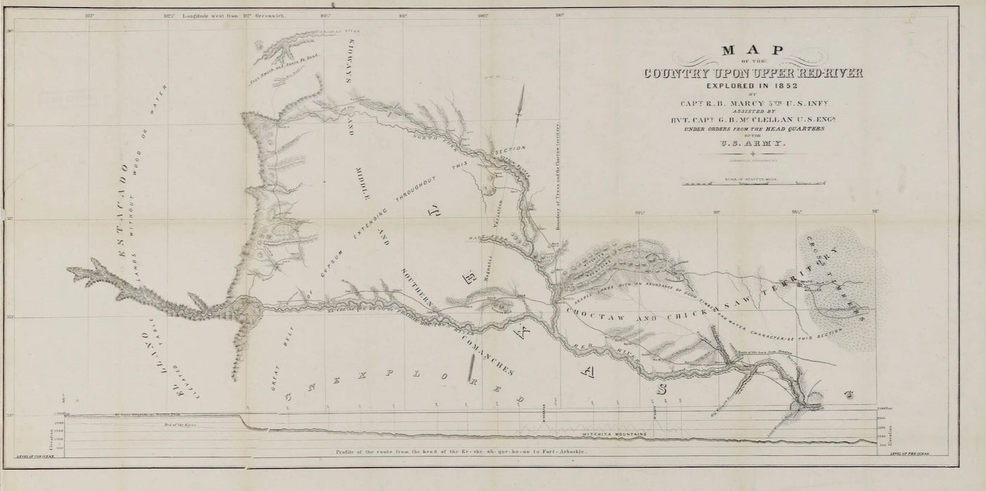 Battle of Wolf Creek, 1852 Map, by George Curtis Levi