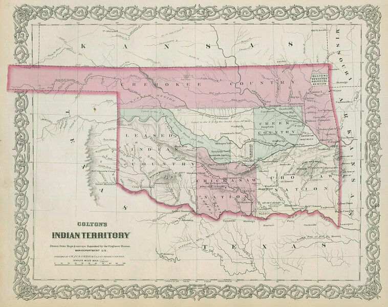 Legend of the Corn Woman, 1869 Map, Karen Clarkson