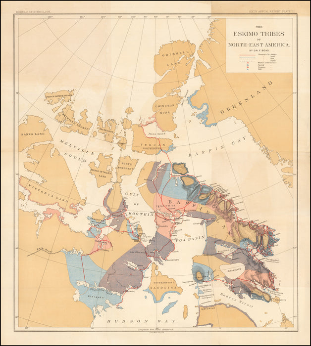 Our Land Our Lives, 1883 Eskimo Tribes map, Shuvanai Ashoona, Inuit