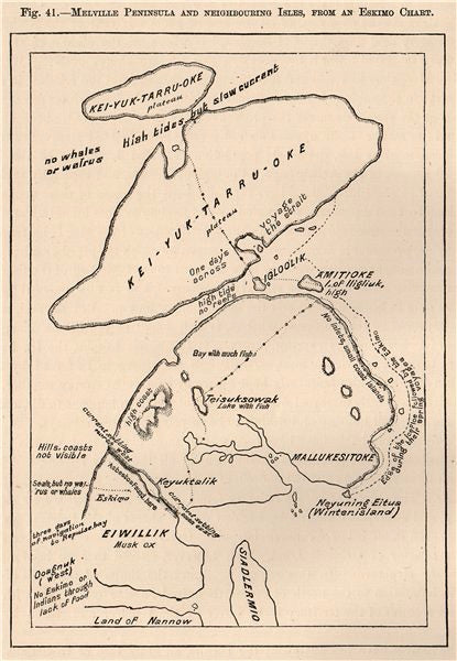 Animals, 1885 Map, by Malaiya Pootoogook