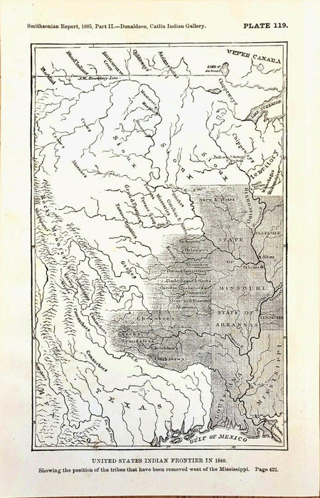 Buffalo Frontier Medicine Man, 1885 Map of the 1840 Indian Frontier, by Joe Pulliam, Oglala Lakota