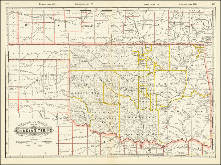 Clyde on the Move in Indian Territory #2, 1888 Indian Territory Map, by Bobby C. Martin