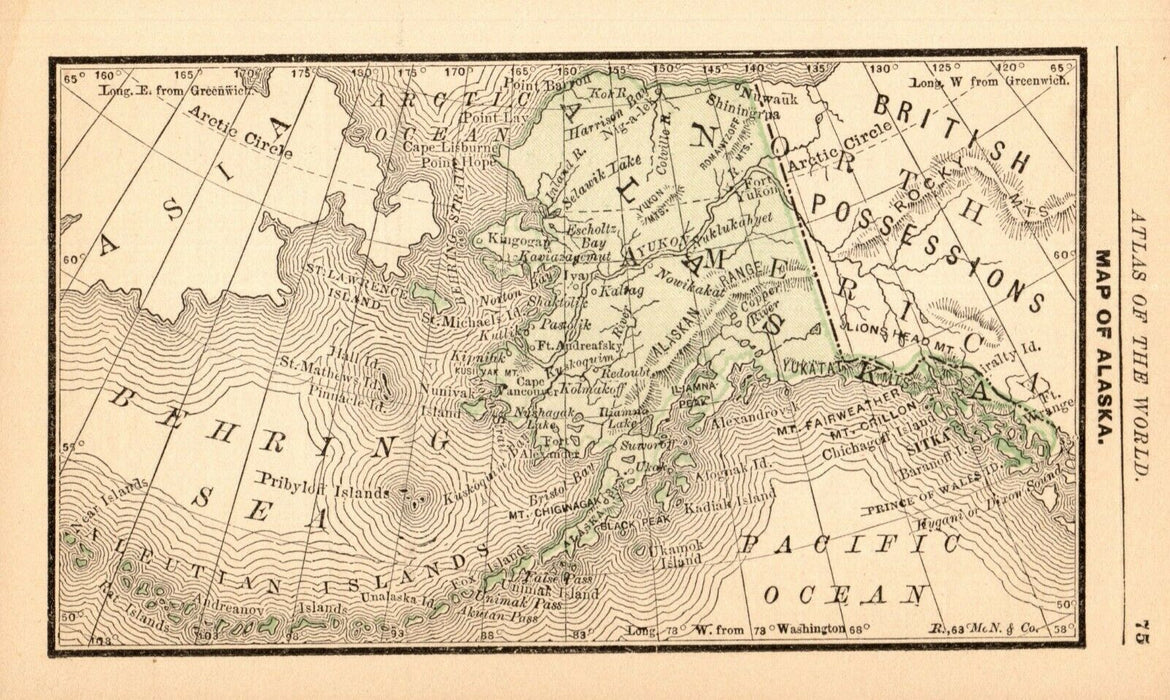 Otter at Play, 1888 Miniature Map of Alaska, Heather Johnston, Alutiiq