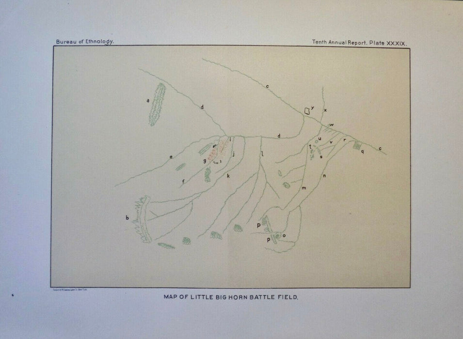 Greasy Grass Victory, 1893 Map of the Little Bighorn Battlefield, by Joe Pulliam, Oglala Lakota