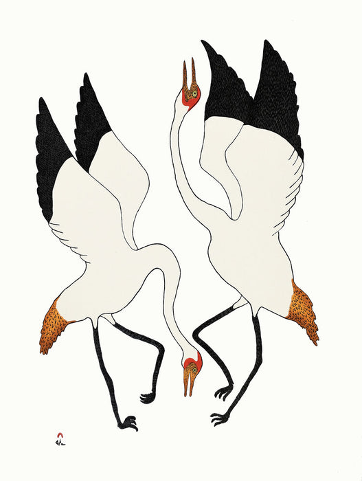 Cape Dorset 2020 Print, Dancing Cranes, Quvianaqtuk Pudlat