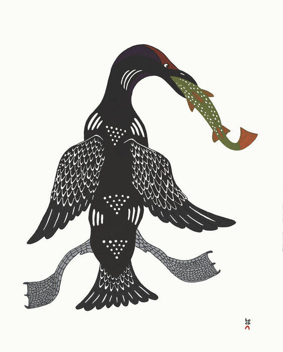 Cape Dorset 2020 Print, Triumphant Loon, Quvianaqtuk Pudlat