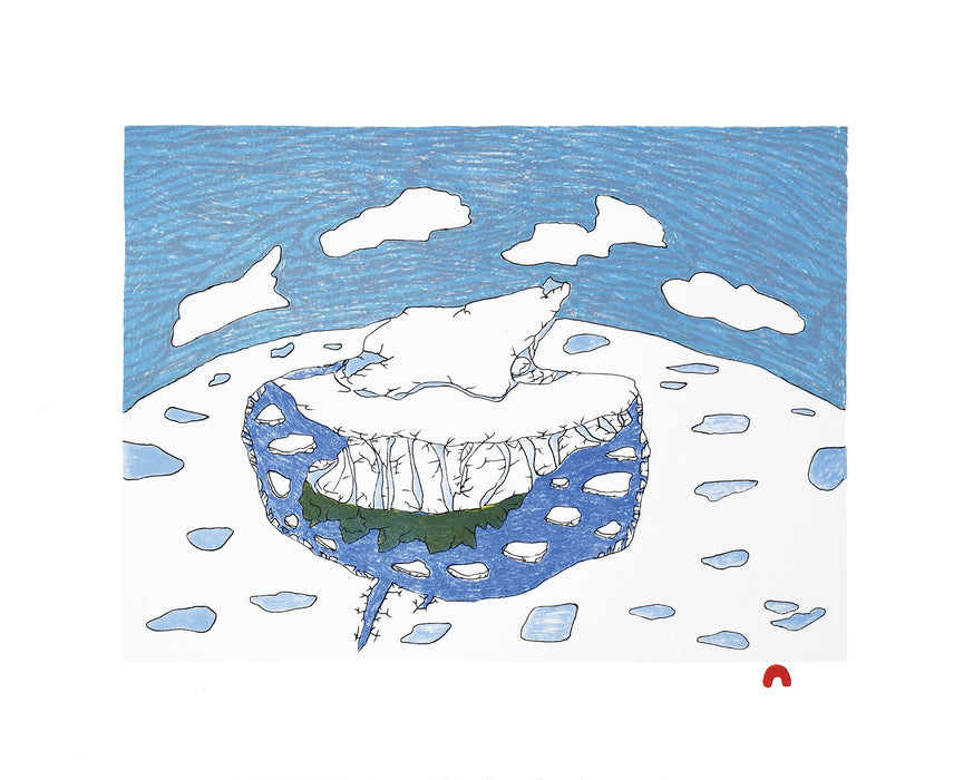 Cape Dorset 2020 Print, Solitary Iceberg, Ooloosie Saila