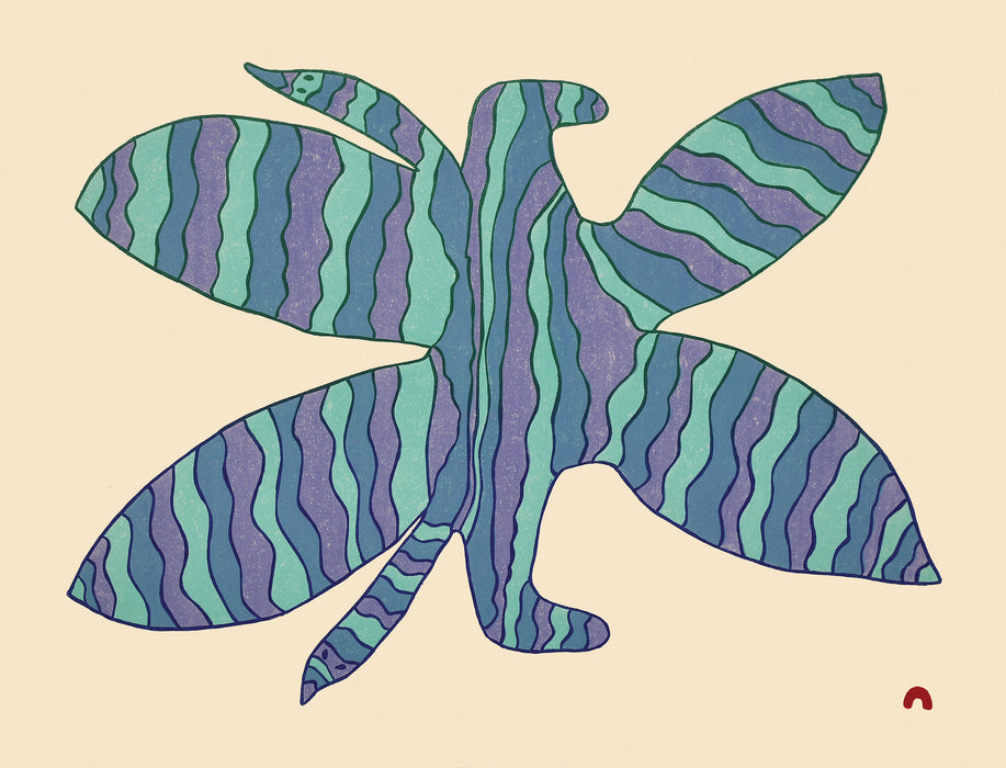 Cape Dorset 2020 Print, Rippling Birds, Saimaiyu Akesuk