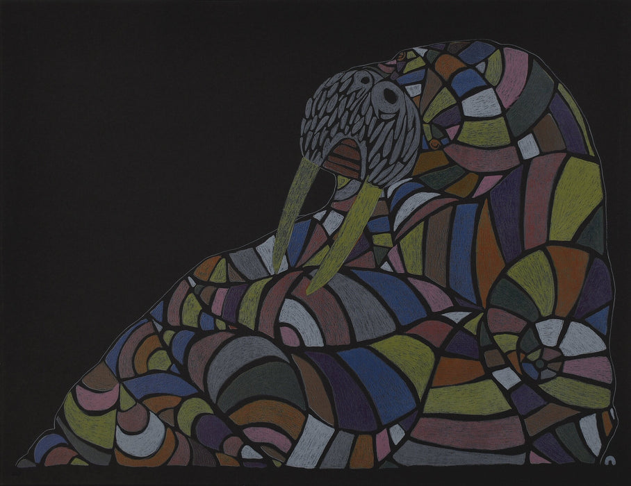 Cozy Walrus Dorset Print, by NINGIUKULU TEEVEE at Raven Makes Gallery