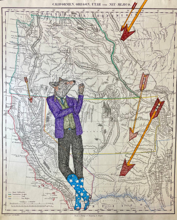 Indian Land, 1850 Western Territories Map, by Julia Arriola