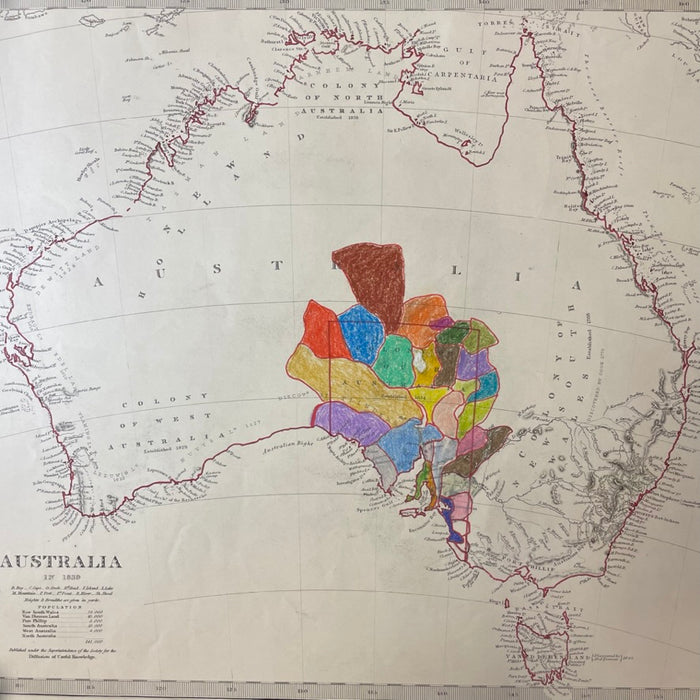 Decolonizing the Map, 1840 Map, by Tommy Pau
