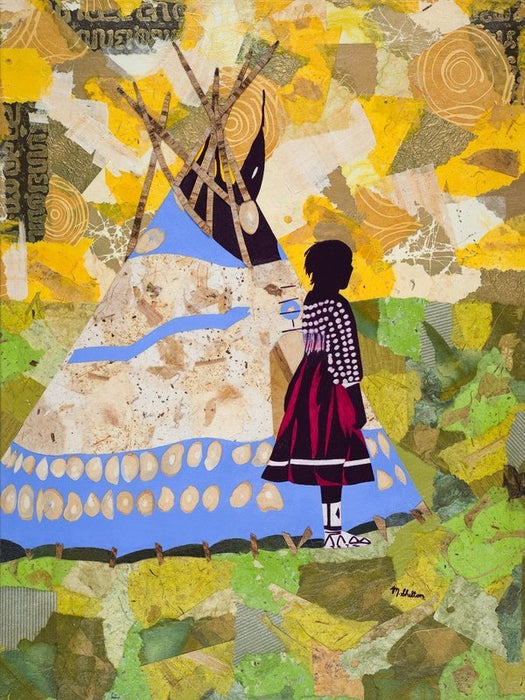 Piegan Girl with Play Tipi, by Mark Shelton