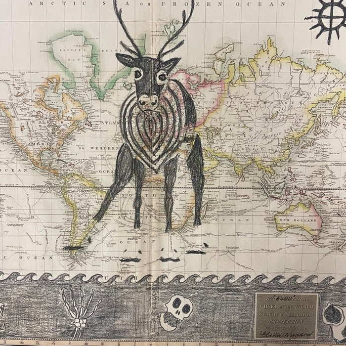 Áldu (Female Reindeer), 1817 Map, Elina Nygard