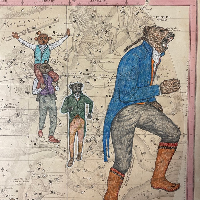 Bright Teeth and The Great Bear, 1856 Celestial Map, by Julia Arriola