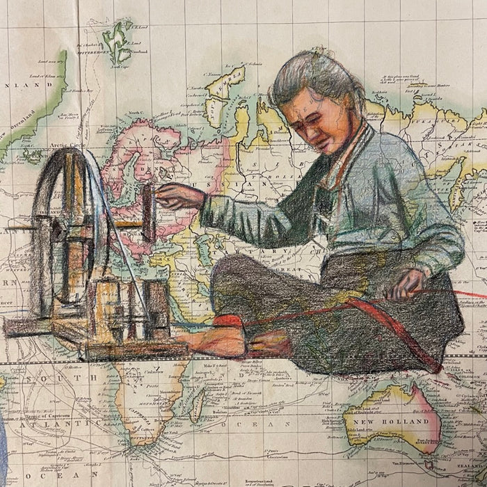 Potter and Spinner of Nepal, 1817 Map, by Chandra Tamrakar
