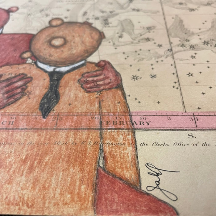 Bright Teeth and The Great Bear, 1856 Celestial Map, by Julia Arriola