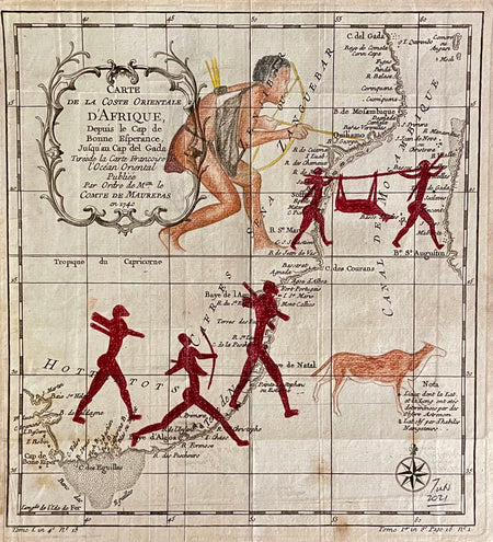 African Art on Antique Map