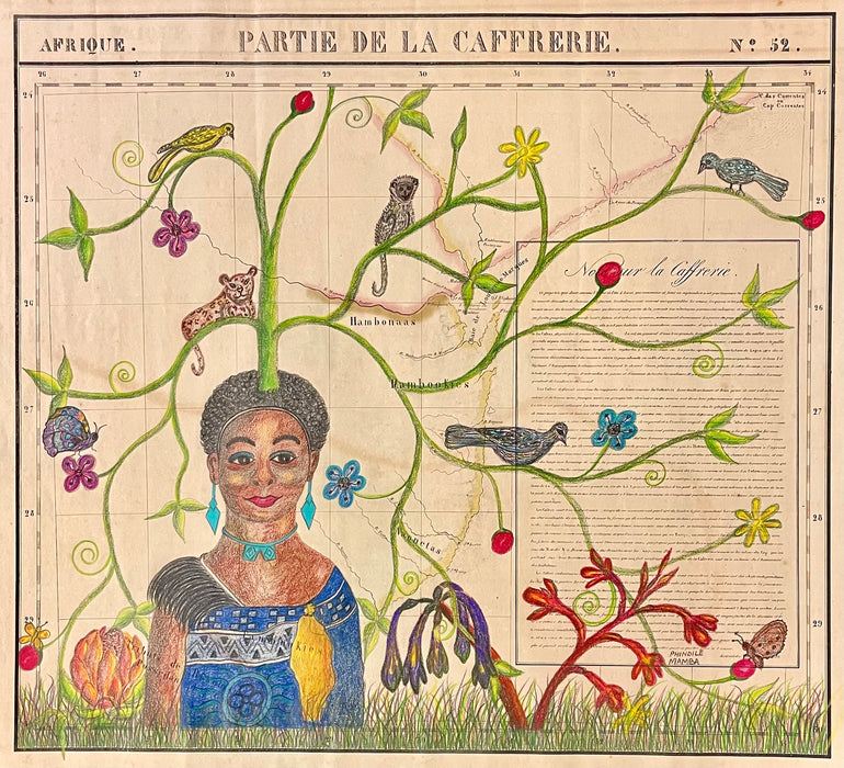 African Art on Antique Map