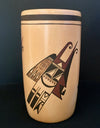 Hopi Polychrome Cylinder Pottery, by Fawn Navasie, natural clay pottery, Hopi, Arizona