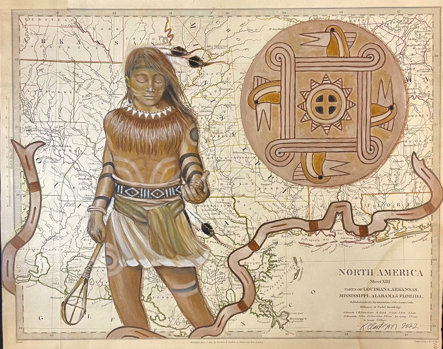 Choctaw Super Hero, 1833 Map, by Karen Clarkson