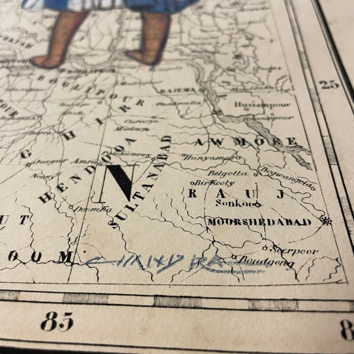Lakhey, (Cultural Dance,) 1827 Nepal Map, by Chandra Tamrakar