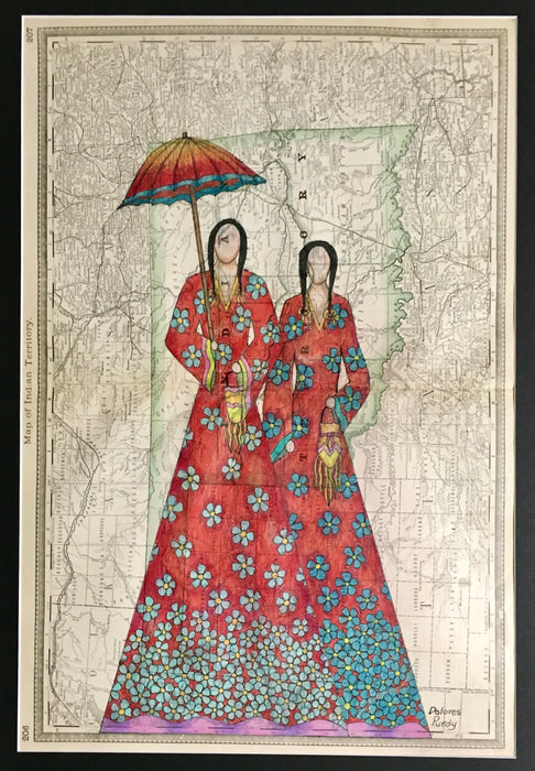 We Haven't Forgotten You, 1883 Map of Indian Territory , by Dolores Purdy, Caddo Nation, Winnebago