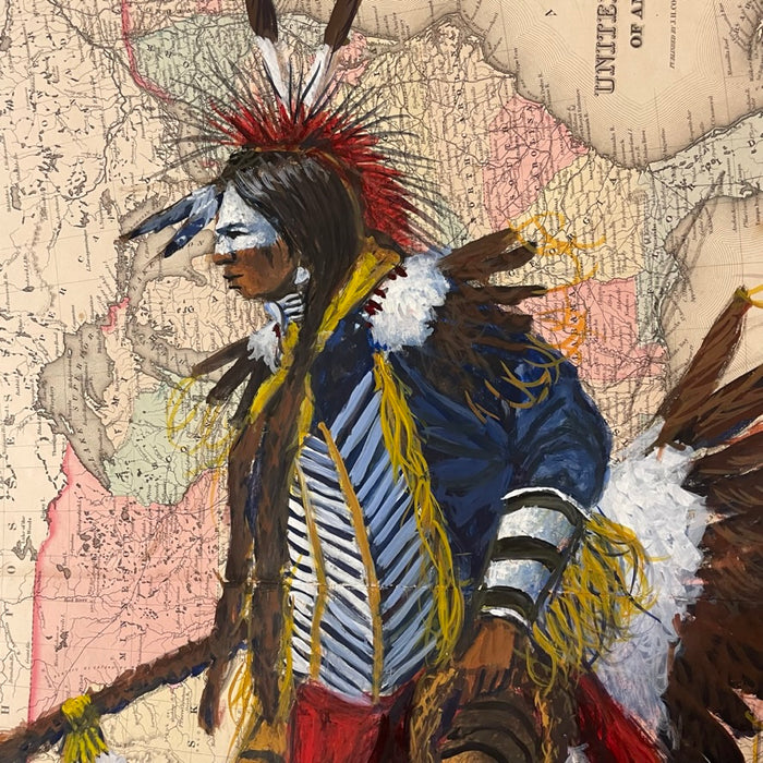 Traditional Dancer, on 1855 Map, by Raymond Nordwall