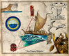 Antique Map Art Hawaii The Pacific Ocean