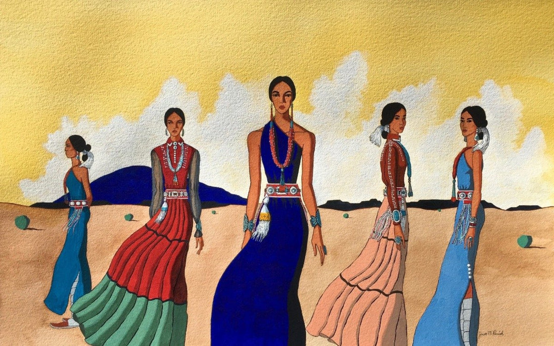 Painting by Navajo artist, Jason Parrish, at Raven Makes Native American Fine Art Gallery
