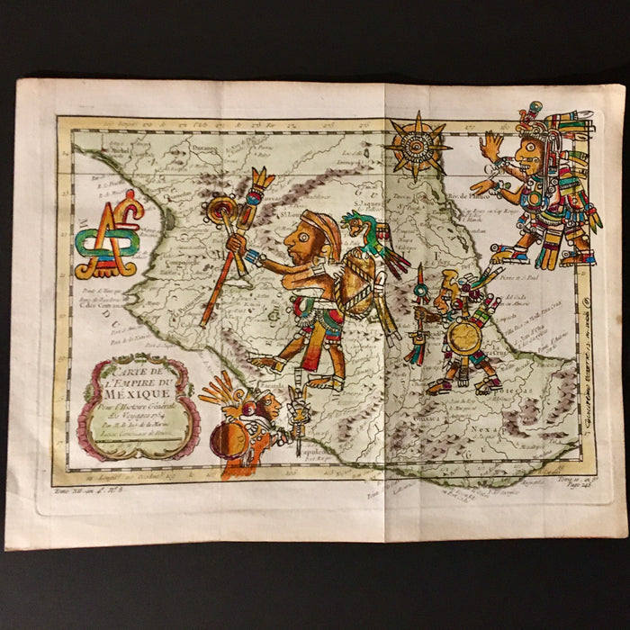 Tleteotl and the Pochtekameh (Fire God and The Traders) on 1754 Central Mexico, Guillermo Chavez Rosette, Aztec-Toltec