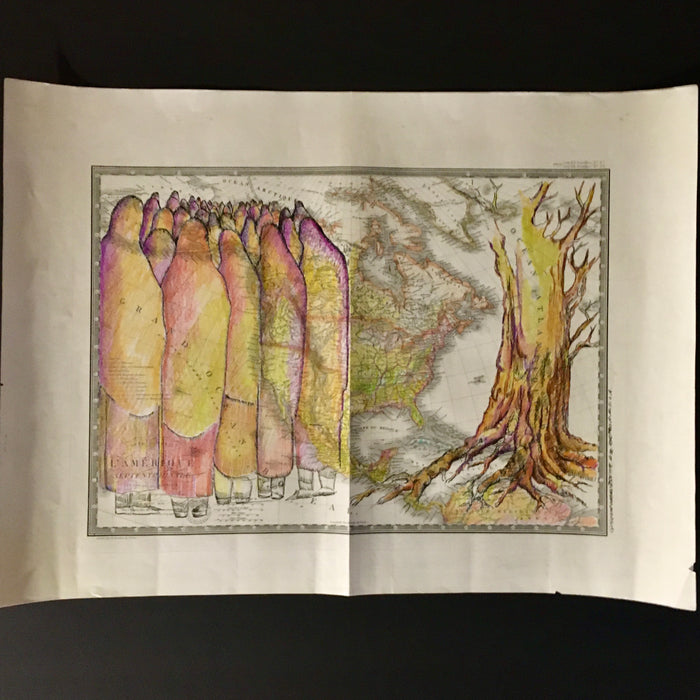 Women's Sacred Prayer to Ahuehuetl (Tree of Life) 1828 North America, by Guillermo Chavez Rosette, Aztec-Toltec