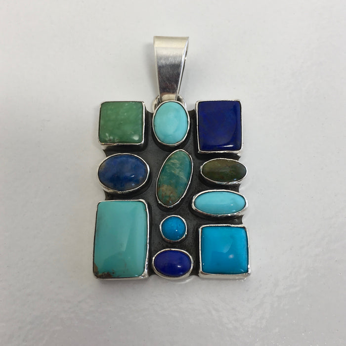 Blue Stones "Stained Glass" Pendant, by Dee Nez