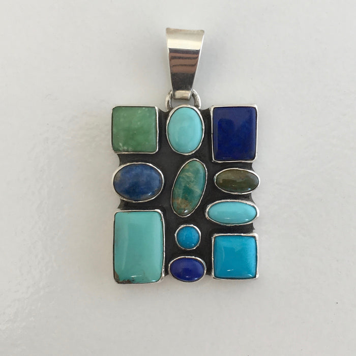 Blue Stones "Stained Glass" Pendant, by Dee Nez