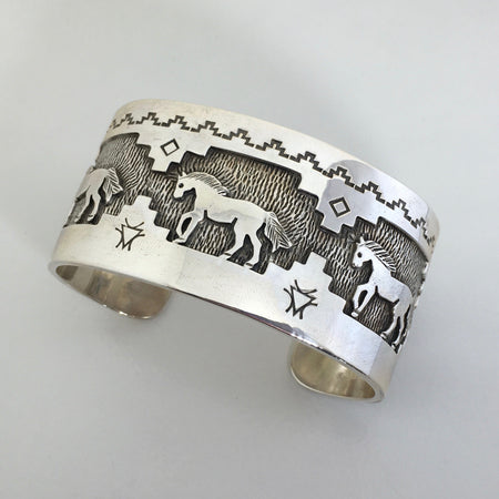 Silver Horse Cuff by Fortune Huntinghorse