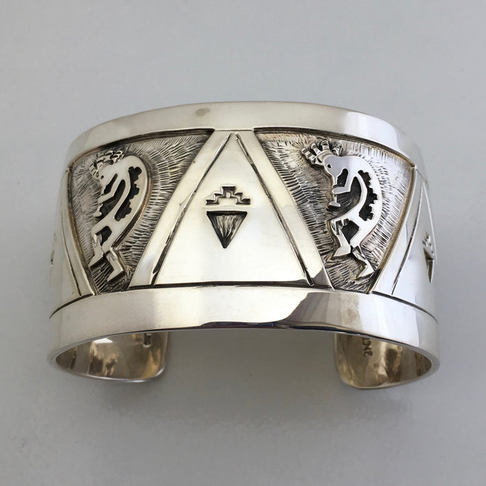 Kokapelli Sterling Silver Bracelet, by Fortune Huntinghorse