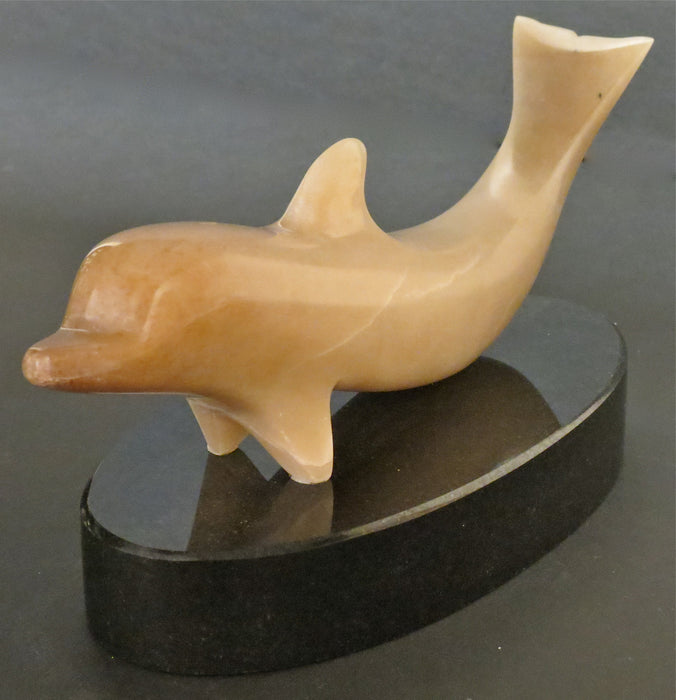 Italian Alabaster Dolphin Sculpture, by Cliff Fragua