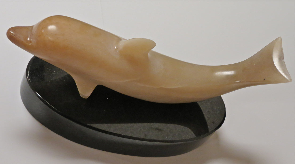 Italian Alabaster Dolphin Sculpture, by Cliff Fragua