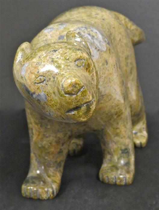 Inuit Serpentine Wolf Sculpture, by Timothy Ezekiel