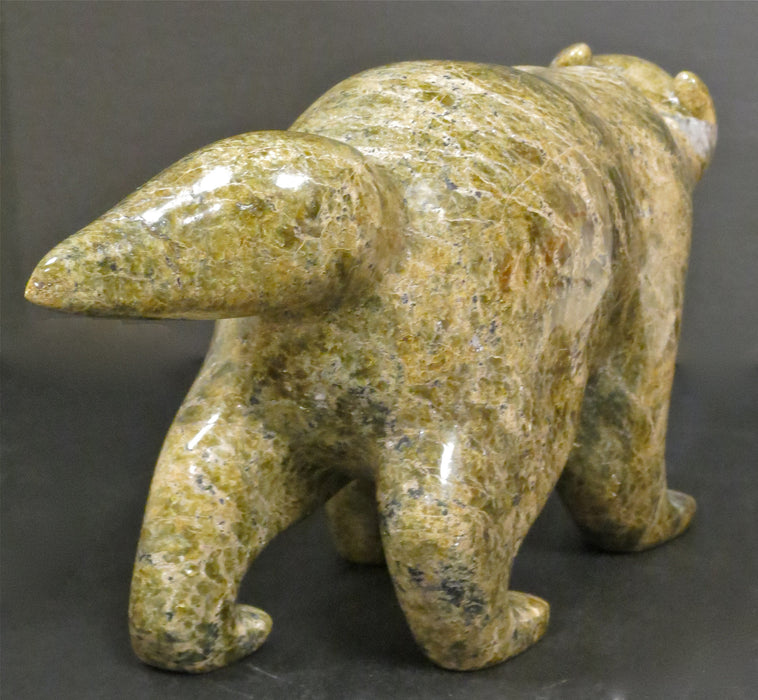 Inuit Serpentine Wolf Sculpture, by Timothy Ezekiel